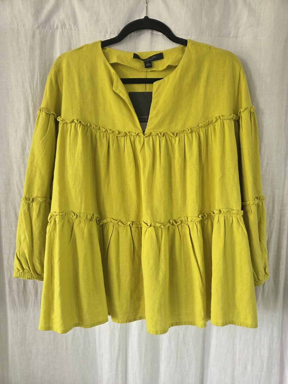 Marc New York | Lightweight tiered peasant tunic in vibrant lime